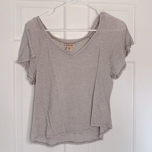 Gray striped top